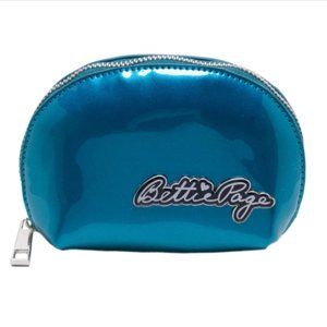 Blue Bettie Page Makeup Bag Retro Pin-up 1950s Style GLOSSY Vinyl RARE Sourpuss